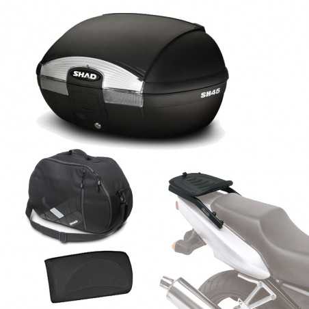 SHAD Kit fijacion y maleta baul trasero + respaldo bolsa interna regalo SH45 SH45BOREHE22