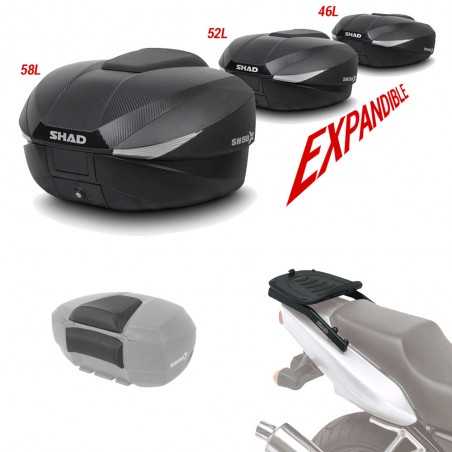 SHAD Kit fijacion y maleta baul trasero + respaldo pasajero regalo SH58 SH58REHE6