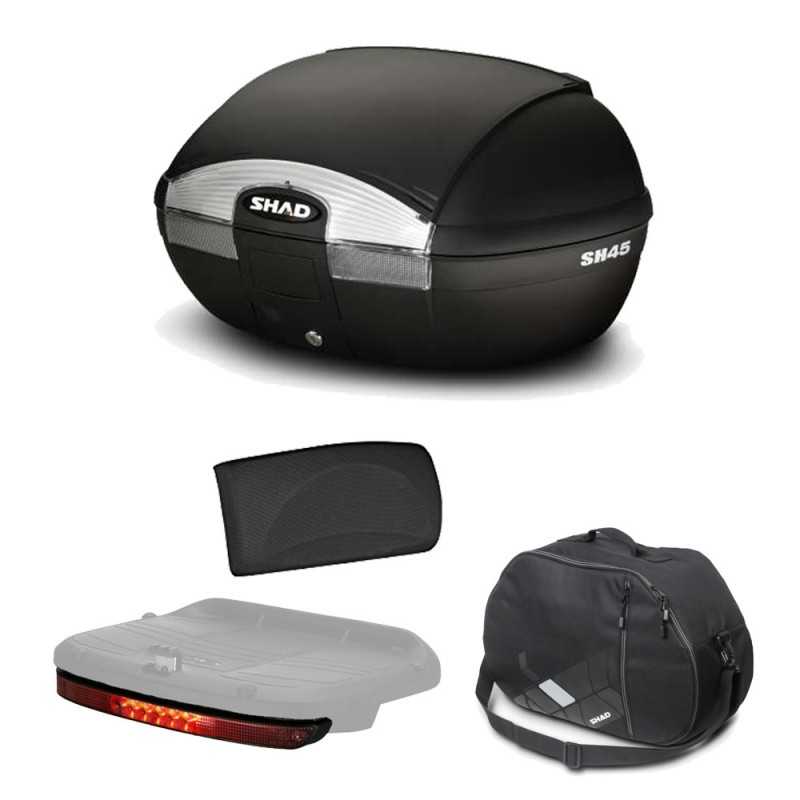 SHAD Maleta baul moto + respaldo luz de freno bolsa interna regalo SH45 SH45BORELU1