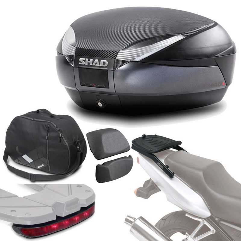 SHAD Kit fijacion y maleta baul trasero + respaldo + bolsa interna + luz de freno regalo SH48 SH48BORELUHE164