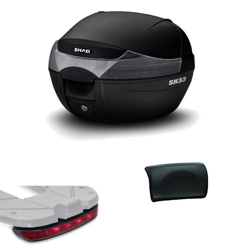 SHAD Maleta baul trasero moto + respaldo luz de freno regalo SH33 SH33LUZRES1