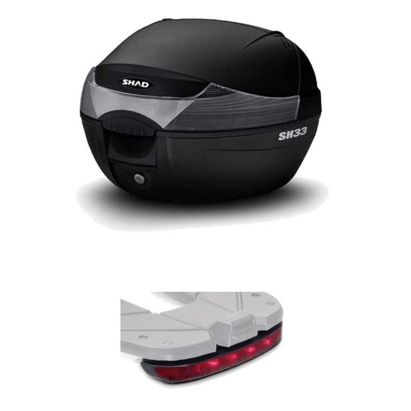 SHAD Baul maleta trasera moto con luz de freno regalo SH33 SH33LUZ1