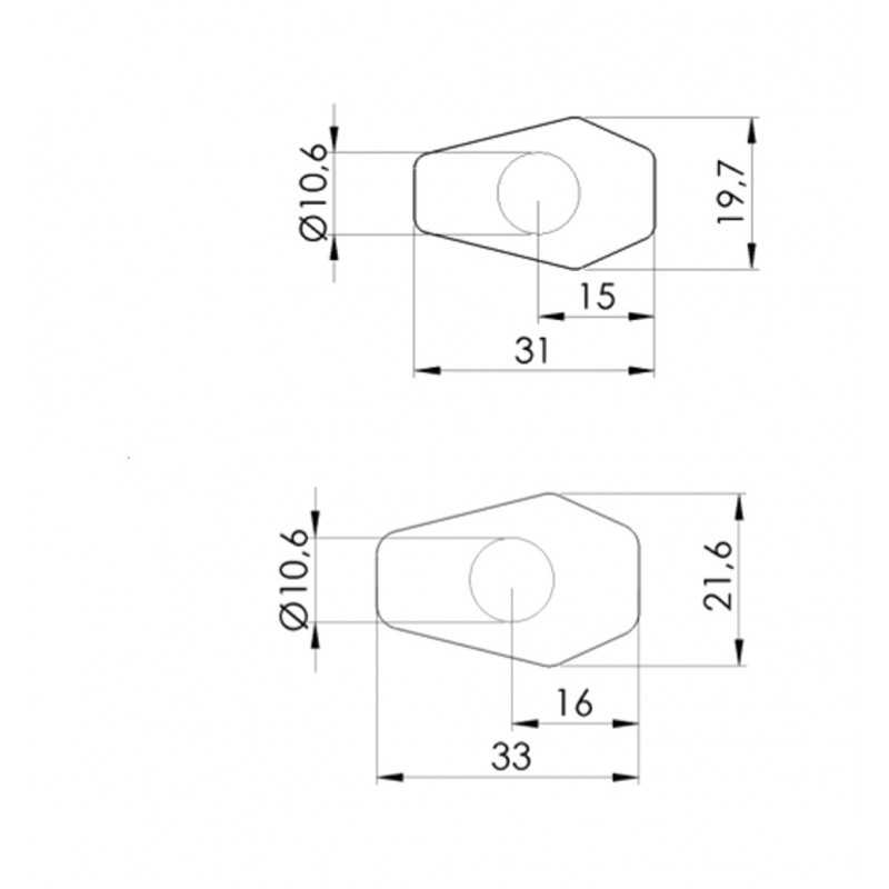 UNIVERSAL BLINKING SET OF FAIRING ADAPTERS AND SUPPORTS