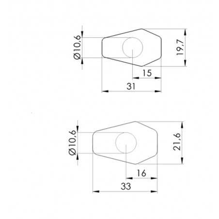 UNIVERSAL BLINKING SET OF FAIRING ADAPTERS AND SUPPORTS