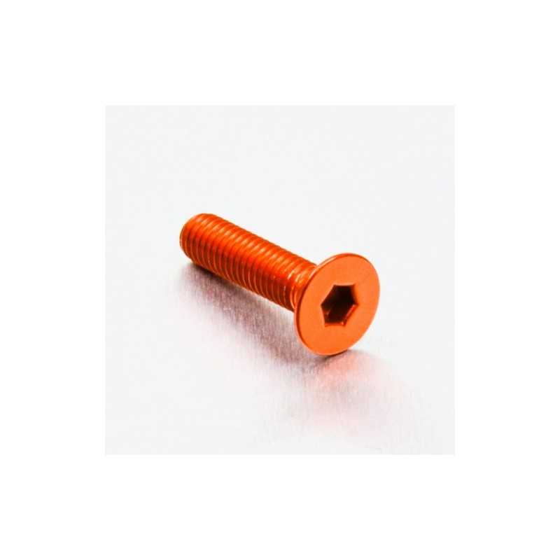 Countersunk aluminum screw  M6 x (1.00mm) x 25mm naranja LCS625O