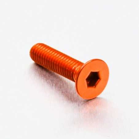 Countersunk aluminum screw  M6 x (1.00mm) x 25mm naranja LCS625O