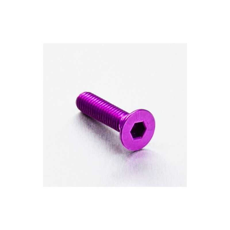 Countersunk aluminum screw  M6 x (1.00mm) x 25mm violeta LCS625P
