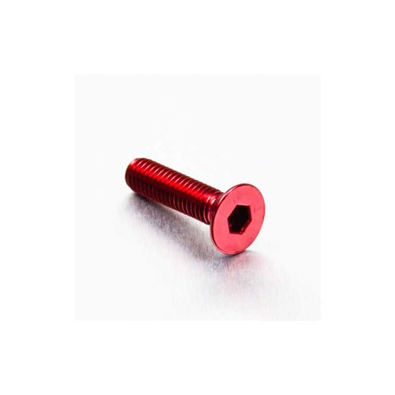 Countersunk aluminum screw  M6 x (1.00mm) x 25mm rojo LCS625R
