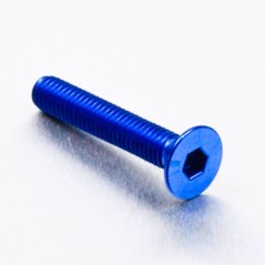 Countersunk aluminum screw  M6 x (1.00mm) x 35mm azul LCS635B