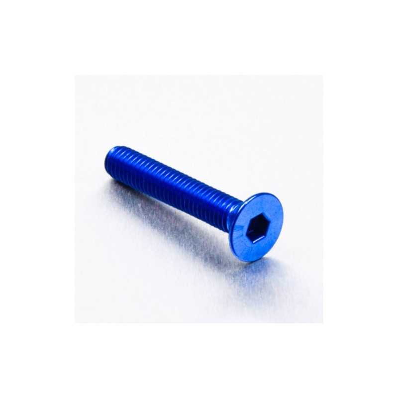 Countersunk aluminum screw  M6 x (1.00mm) x 35mm azul LCS635B