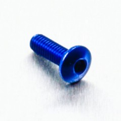 Round head aluminum screw  M4 x (0.5mm) x 12mm Fine azul LF