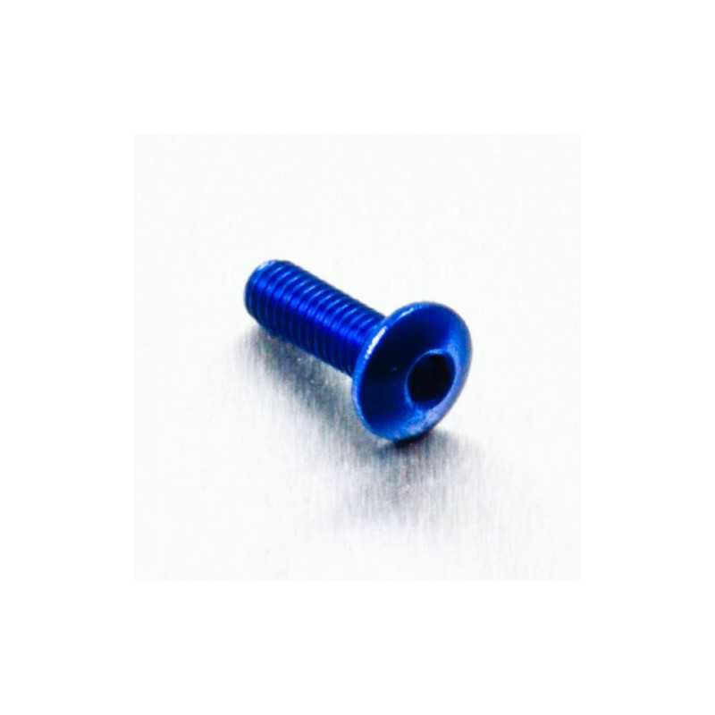 Round head aluminum screw  M4 x (0.5mm) x 12mm Fine azul LF