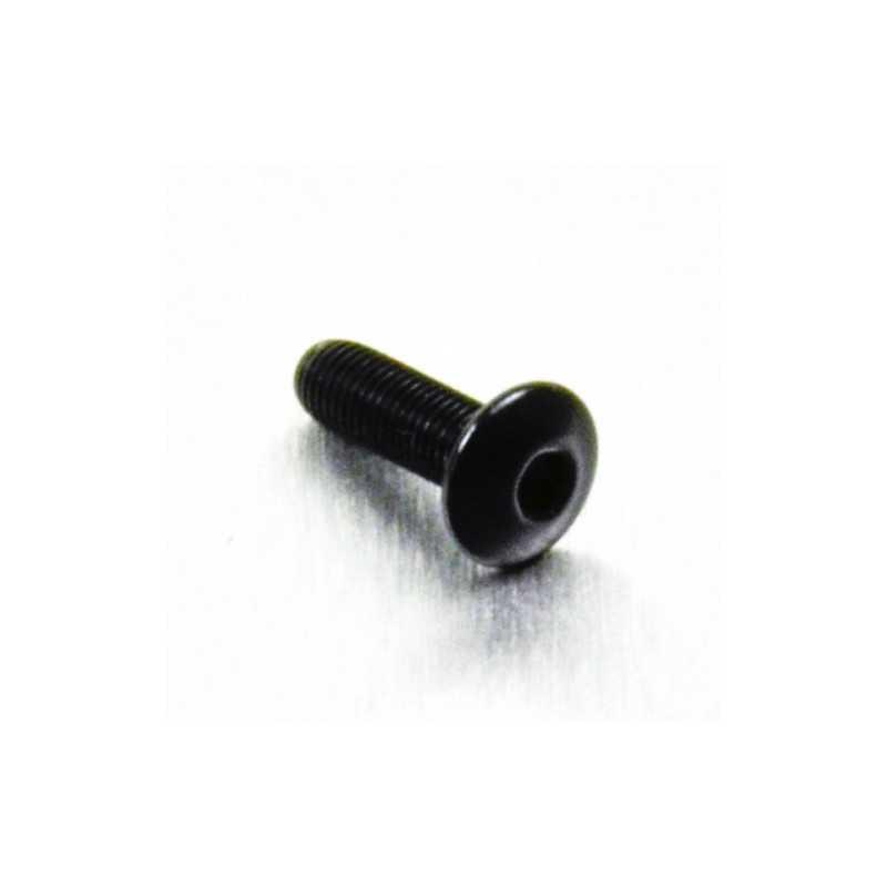 Round head aluminum screw  M4 x (0.5mm) x 12mm Fine negro L