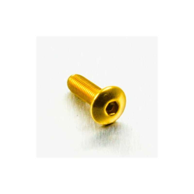 Round head aluminum screw  M4 x (0.5mm) x 12mm Fine oro LFB