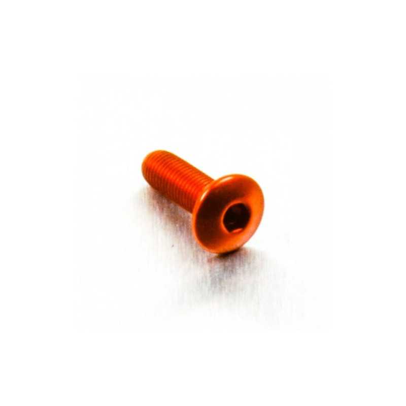 Round head aluminum screw  M4 x (0.5mm) x 12mm Fine naranja