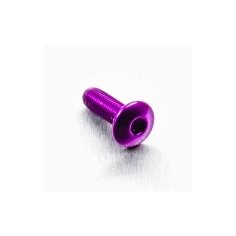 Round head aluminum screw  M4 x (0.5mm) x 12mm Fine violeta