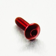 Round head aluminum screw  M4 x (0.5mm) x 12mm Fine rojo LF