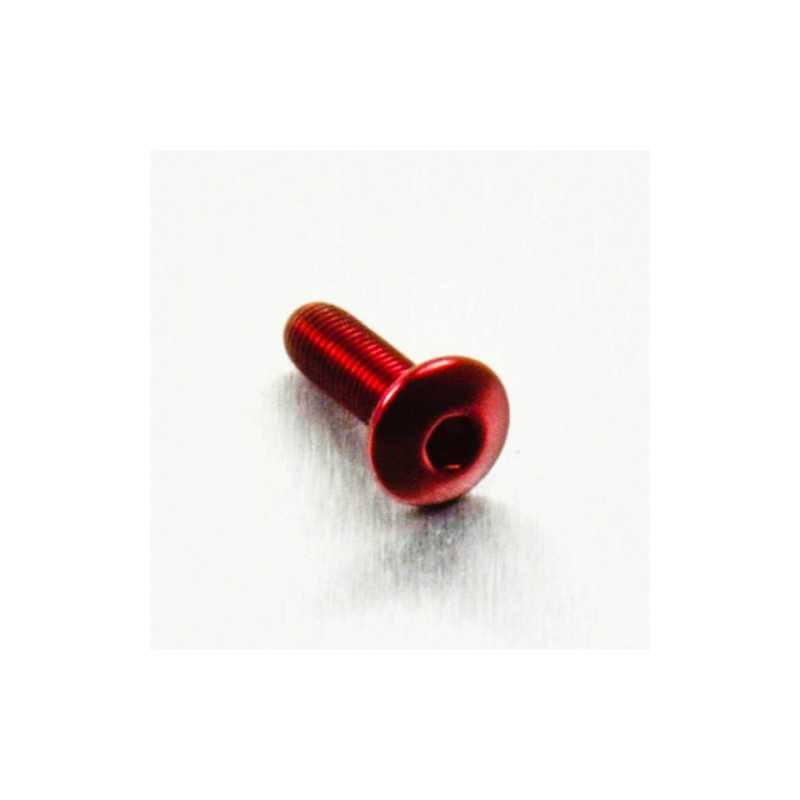Round head aluminum screw  M4 x (0.5mm) x 12mm Fine rojo LF