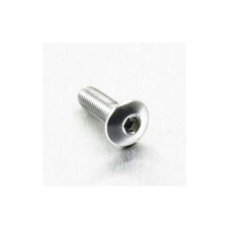 Round head aluminum screw  M4 x (0.5mm) x 12mm Fine plata L
