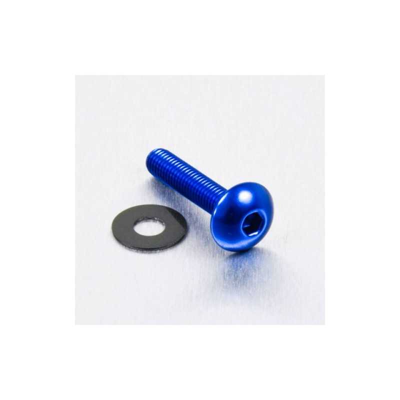 Round head aluminum screw  M5 x (0.8mm) x 20mm azul LFB520B
