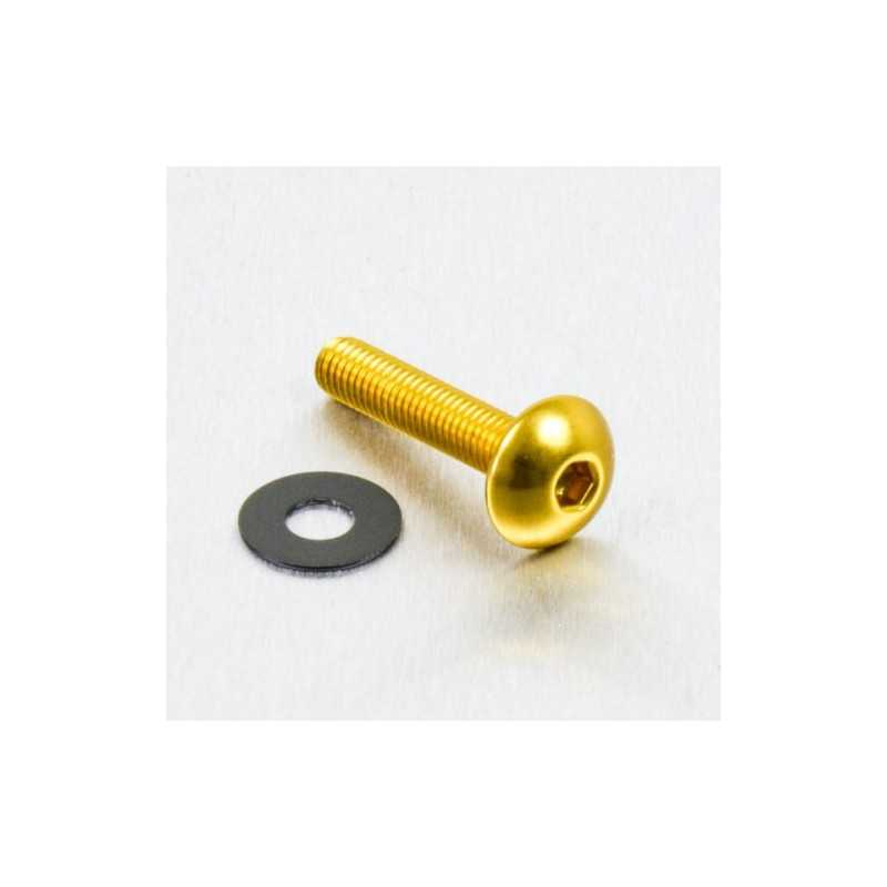 Round head aluminum screw  M5 x (0.8mm) x 20mm oro LFB520G