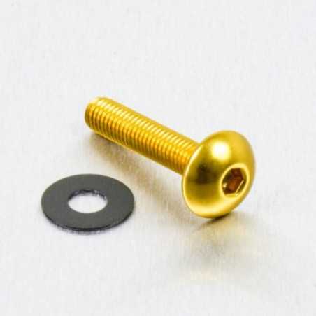 Round head aluminum screw  M5 x (0.8mm) x 20mm oro LFB520G