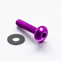 Round head aluminum screw  M5 x (0.8mm) x 20mm violeta LFB5