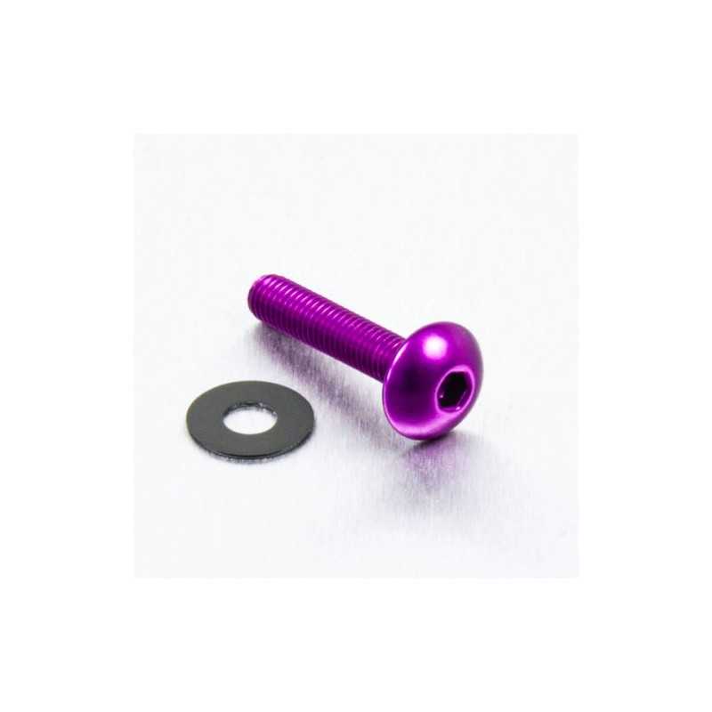 Round head aluminum screw  M5 x (0.8mm) x 20mm violeta LFB5