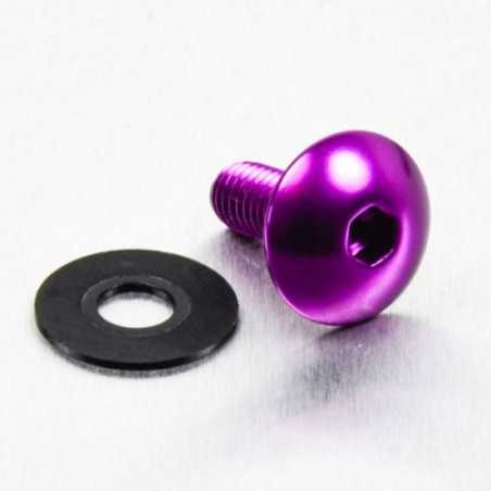 Round head aluminum screw  M6 x (1.00mm) x 16mm violeta LFB
