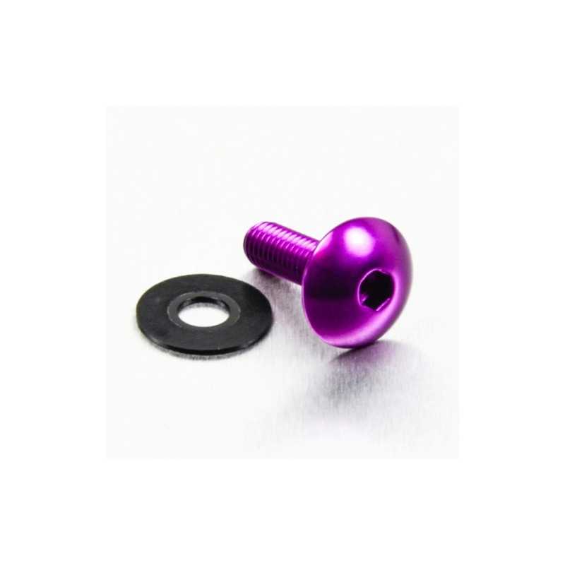 Round head aluminum screw  M6 x (1.00mm) x 20mm violeta LFB