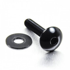 Round head aluminum screw  M6 x (1.00mm) x 30mm negro LFB63