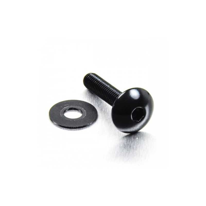 Round head aluminum screw  M6 x (1.00mm) x 30mm negro LFB63
