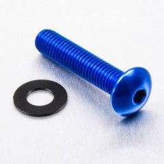 Round head aluminum screw  M8 x (1.25mm) x 40mm azul LFB840