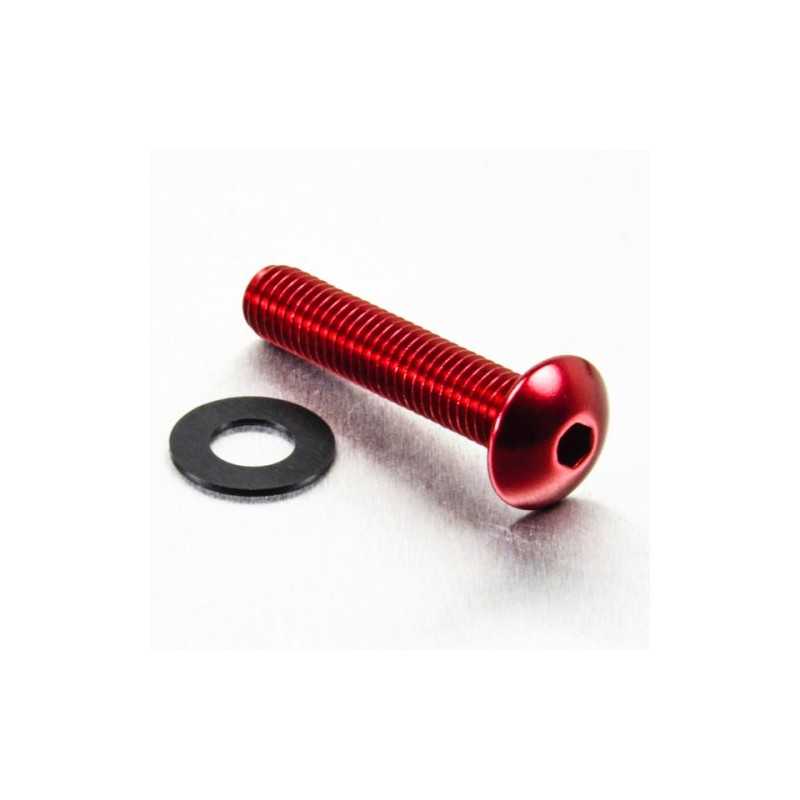 Round head aluminum screw  M8 x (1.25mm) x 40mm rojo LFB840
