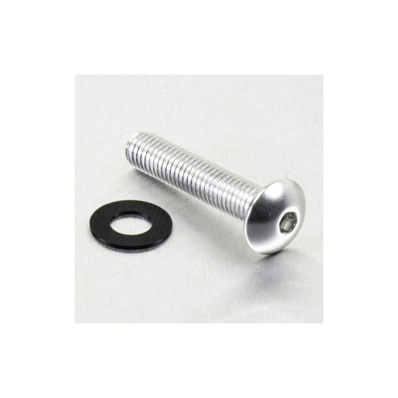 Round head aluminum screw  M8 x (1.25mm) x 40mm plata LFB84