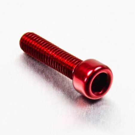 Cylindrical head aluminum screw  M6 x (1.00mm) x 25mm rojo LPB625