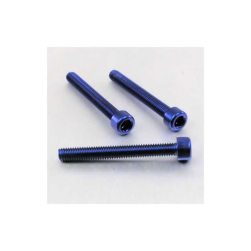 Cylindrical head aluminum screw  M6 x (1.00mm) x 50mm azul LPB650