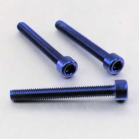 Cylindrical head aluminum screw  M6 x (1.00mm) x 50mm azul LPB650