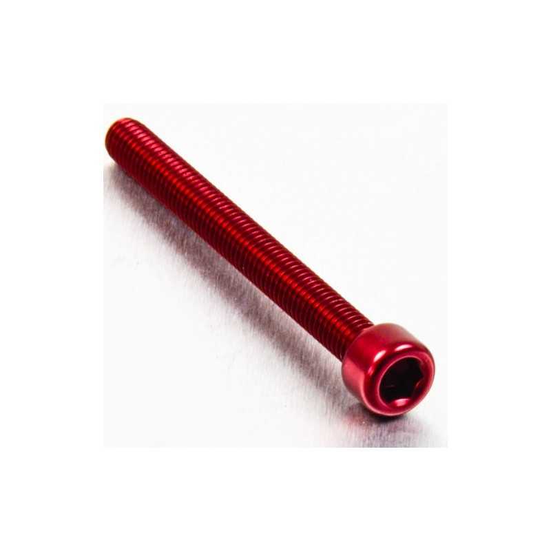 Cylindrical head aluminum screw  M6 x (1.00mm) x 65mm rojo LPB665