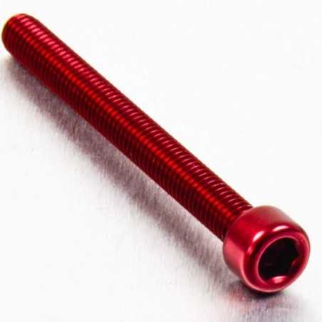 Cylindrical head aluminum screw  M6 x (1.00mm) x 65mm rojo LPB665