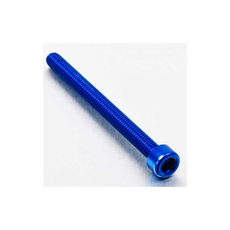 Cylindrical head aluminum screw  M6 x (1.00mm) x 80mm azul LPB680