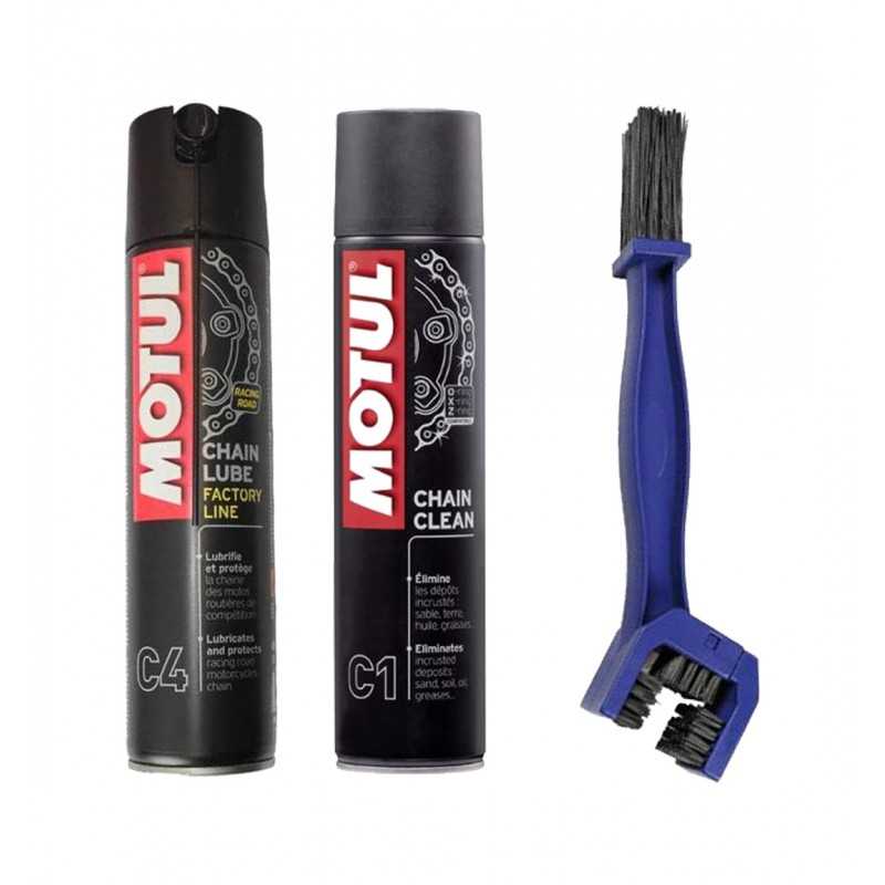 MOTUL Pack de limpieza y engrase para cadenas moto FACTORY LINE (C1+C4) 109919