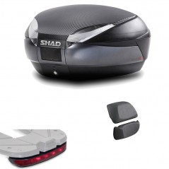 SHAD Maleta baul trasero moto + respaldo luz de freno regalo SH48 SH48LUZRES2