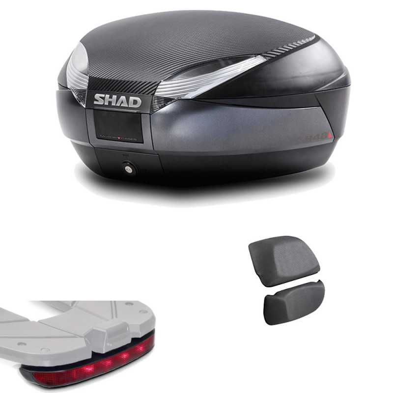 SHAD Maleta baul trasero moto + respaldo luz de freno regalo SH48 SH48LUZRES2