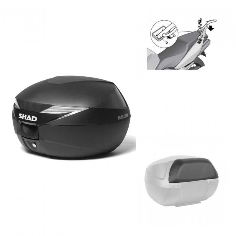 SHAD Baul trasero + herraje montaje respaldo de pasajero SH39 SH 39 KIT-177834