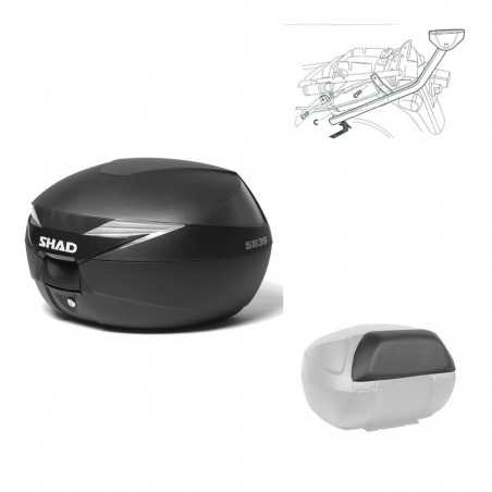 SHAD Baul trasero + herraje montaje respaldo de pasajero SH39 SH 39 KIT-177888