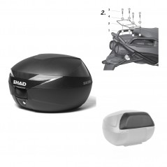 SHAD Baul trasero + herraje montaje respaldo de pasajero SH39 SH 39 KIT-177792