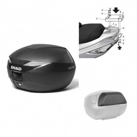 SHAD Baul trasero + herraje montaje respaldo de pasajero SH39 SH 39 KIT-177856