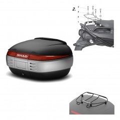 SHAD Baul trasero + herraje montaje parrilla portabultos superior SH50 SH 50 KIT-178880