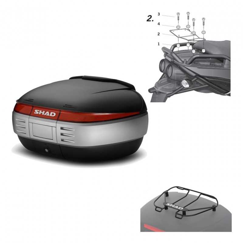 SHAD Baul trasero + herraje montaje parrilla portabultos superior SH50 SH 50 KIT-178880